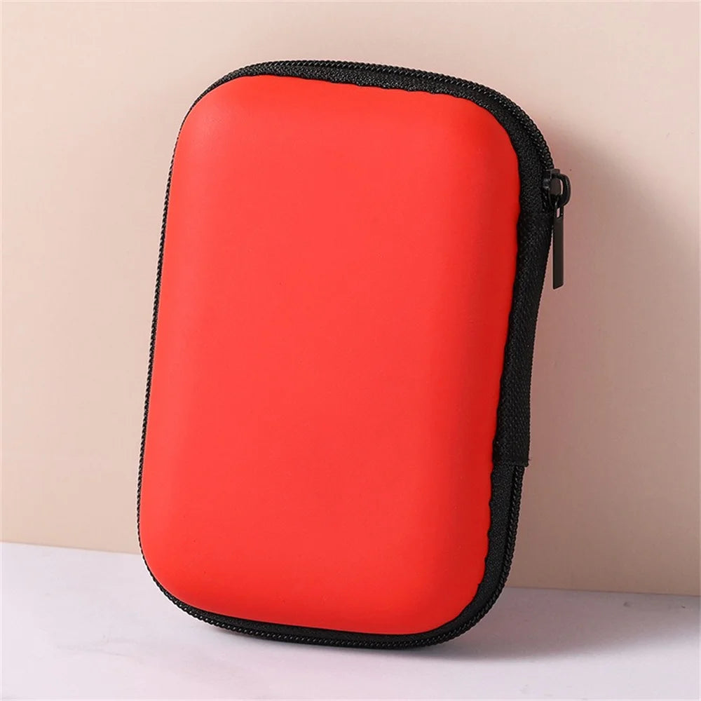 Portable Travel EVA Storage Bag with Protective Zipper for Flash Drive Headphones Mobile Phone Charger Data Cable Organizer