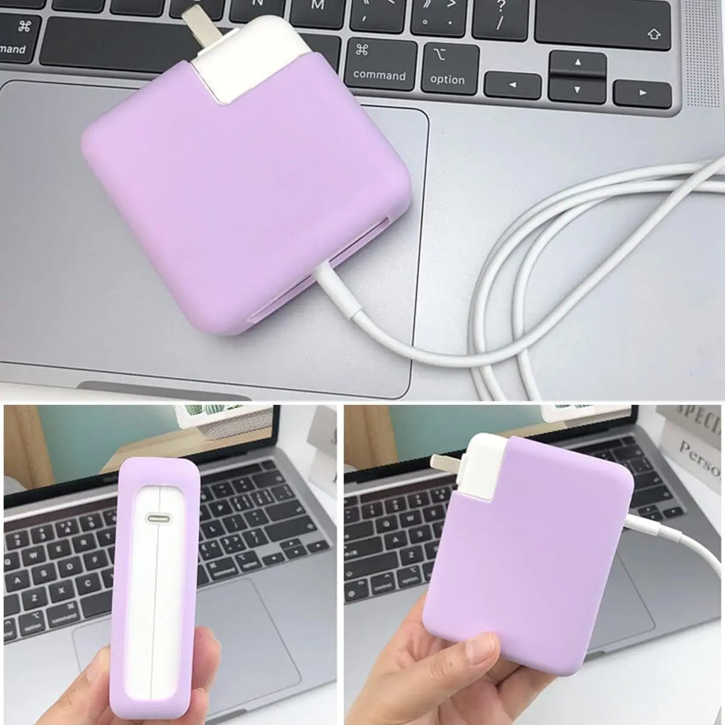 70W 45W Charger Protective Sleeve Case For MacBook Air 13.6 inch 2025 M4 M3 M2 Air 15.3 pro 14 inch 2023 2024 Silicone Cover