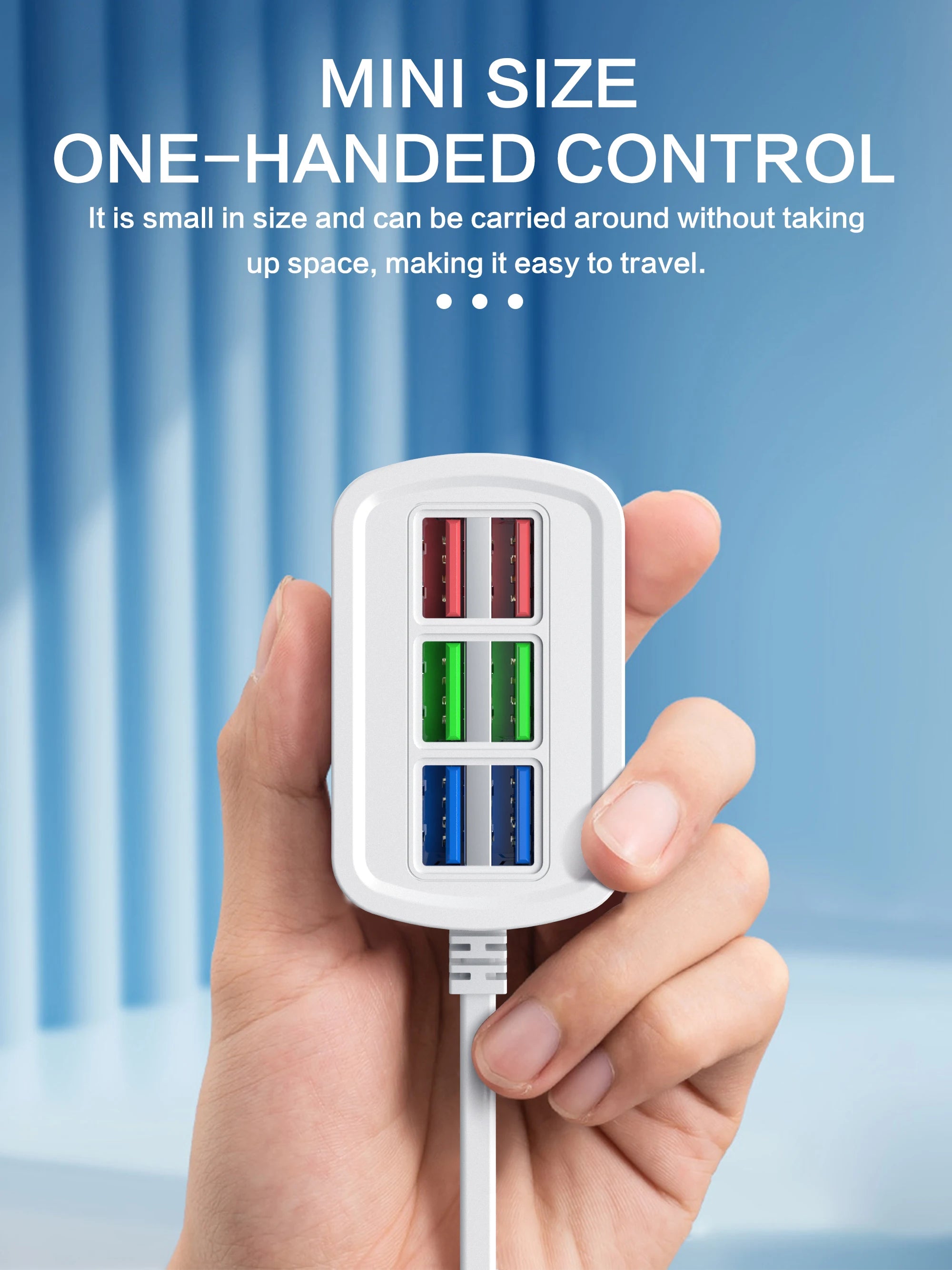 USB Phone Charger Power Strip Multi 6 Ports Universal Adapter Fast Quick Charging Head Socket Wall Charger Socket HUB Splitter