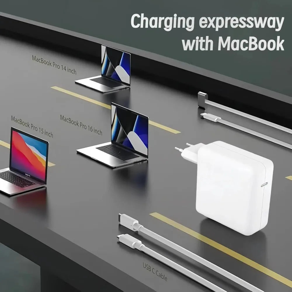 96W USB C Charger for MacBook Pro 16, 15, 14, 13 Inch M3 M2 M1 MacBook Air, USB-C Power Adapter for Laptop, with 6.6 ft 5A Cable