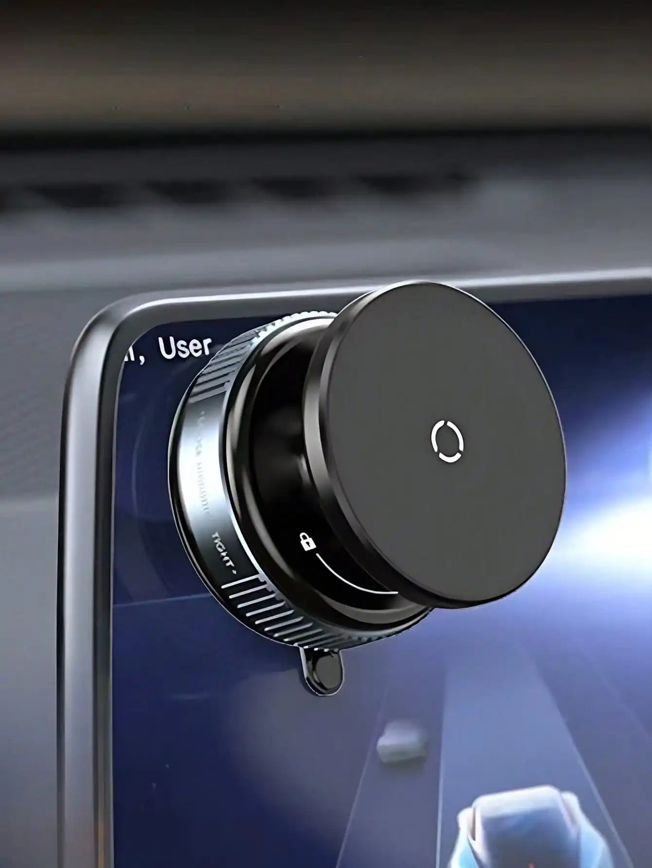 Universal Car Phone Mount - Dual Fixation: Vacuum Suction & N52 Magnetic Adsorption, Windshield/Dashboard Compatible