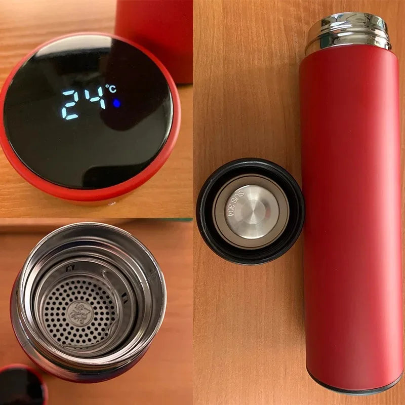 Smart Digital Water Bottle Keeps Cold And Heat Thermal Bottle Stainless Steel Thermos For Baby Children Kids Terms