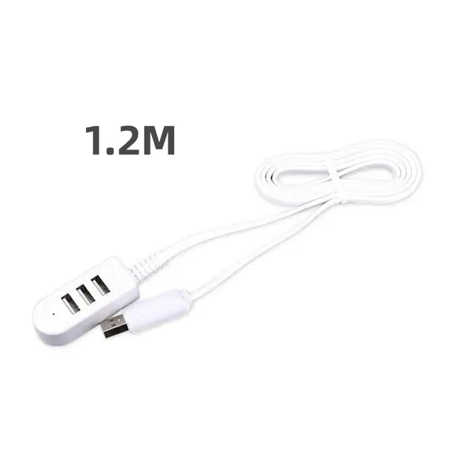 3 In 1 USB Splitter Socket Multi-function 3A Charger Converter USB Port Hub Digital Data Cables Accessories Extension Cable Line