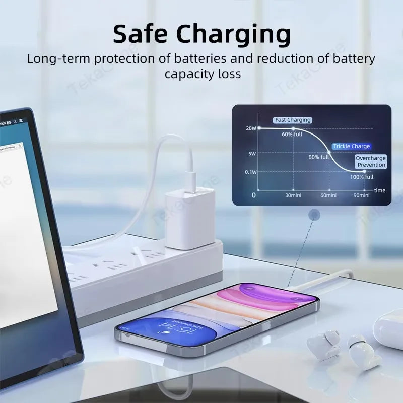 PD 30W USB C Charger For iPad A16 10 9 10th 9th Generation Air 13 11th Pro 11 12.9 M5 M4 M3 M2 Mini 7 iPhone Tablet Type C Cable