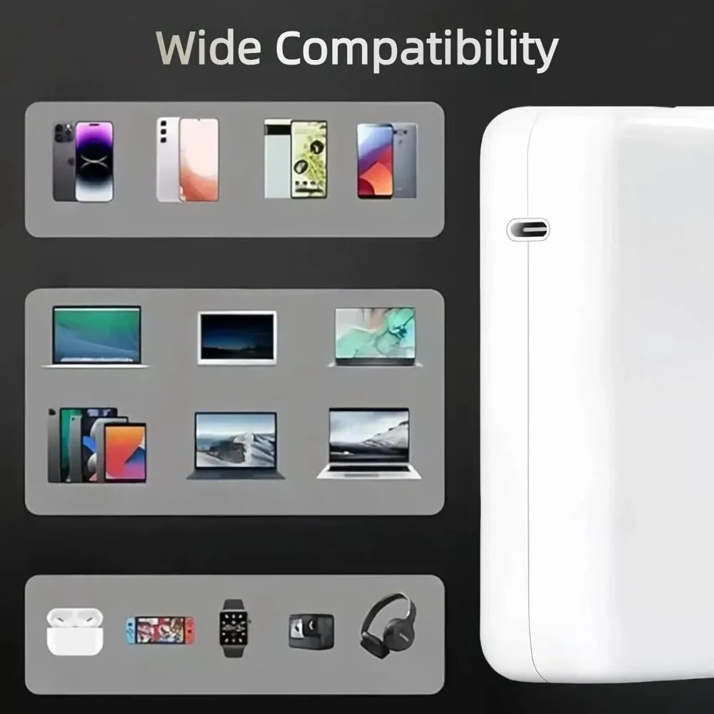 96W USB C Charger for MacBook Pro 16, 15, 14, 13 Inch M3 M2 M1 MacBook Air, USB-C Power Adapter for Laptop, with 6.6 ft 5A Cable