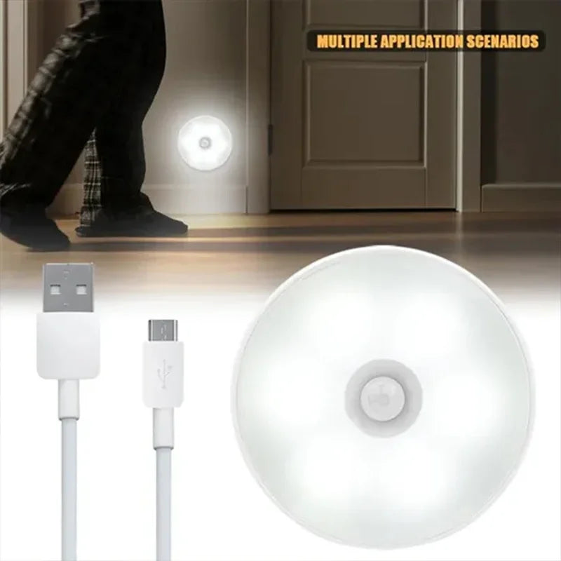 USB Motion Sensor LED Night Light Rechargeable  Magnetic Wireless Lamp  LED Closet Light For Kitchen Cabinet Wardrobe Lamp