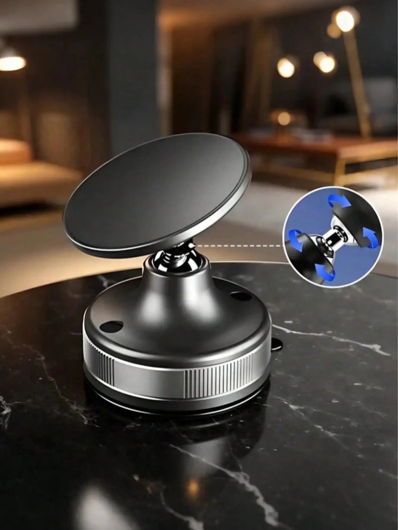 Universal Car Phone Mount - Dual Fixation: Vacuum Suction & N52 Magnetic Adsorption, Windshield/Dashboard Compatible