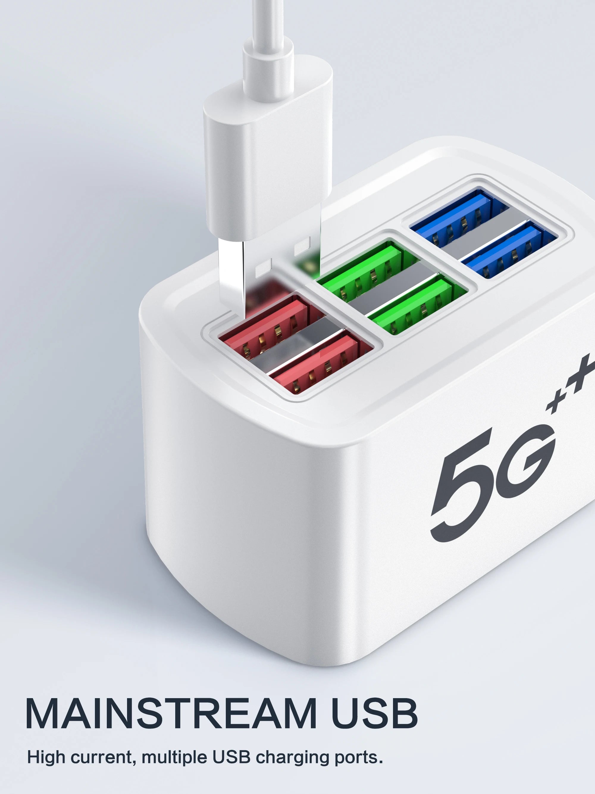 USB Phone Charger Power Strip Multi 6 Ports Universal Adapter Fast Quick Charging Head Socket Wall Charger Socket HUB Splitter