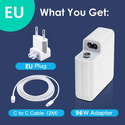 96W USB C Charger for MacBook Pro 16, 15, 14, 13 Inch M3 M2 M1 MacBook Air, USB-C Power Adapter for Laptop, with 6.6 ft 5A Cable