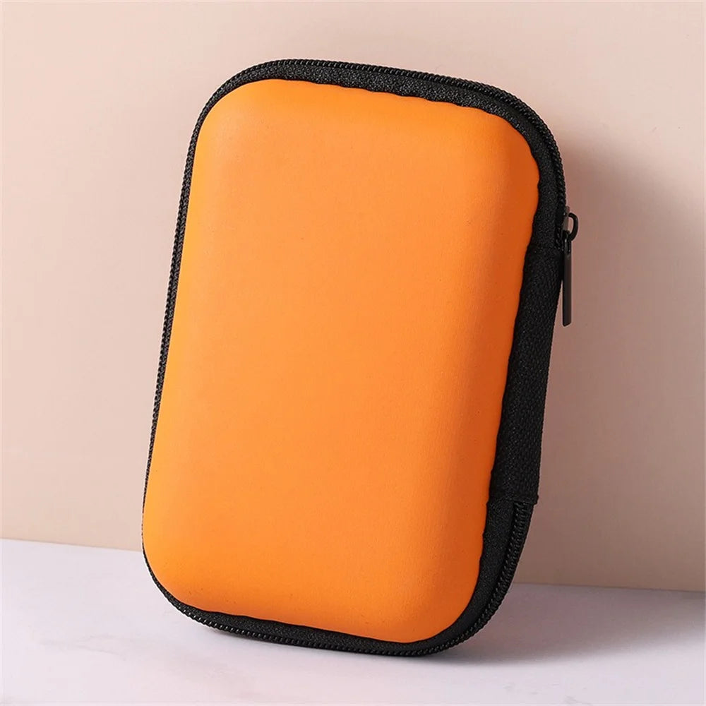 Portable Travel EVA Storage Bag with Protective Zipper for Flash Drive Headphones Mobile Phone Charger Data Cable Organizer