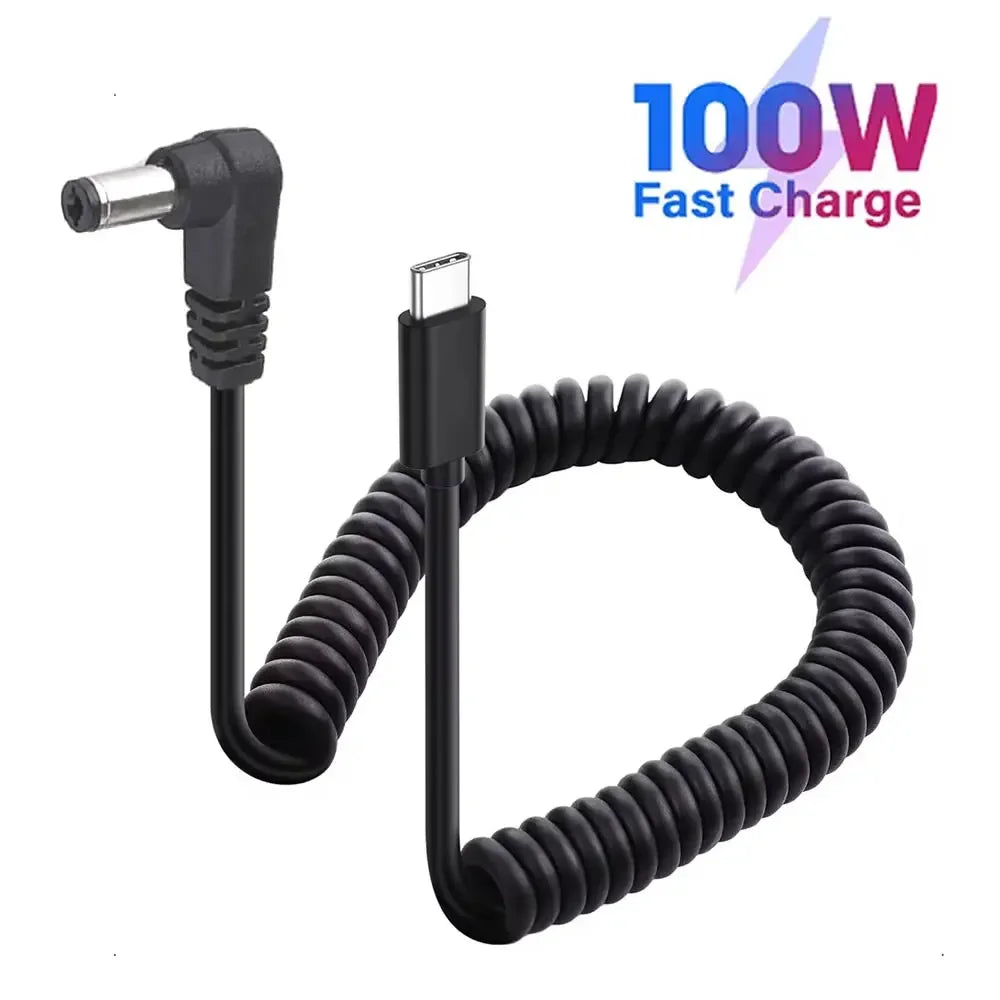 100W USB-C to DC 5.5x2.5mm Laptop Charger - Fast Charging PD Cable for Asus, Lenovo, Toshiba (18-20V)