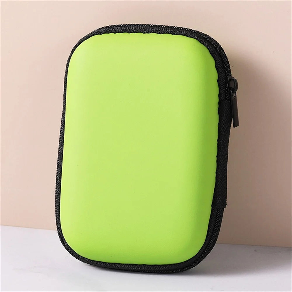 Portable Travel EVA Storage Bag with Protective Zipper for Flash Drive Headphones Mobile Phone Charger Data Cable Organizer