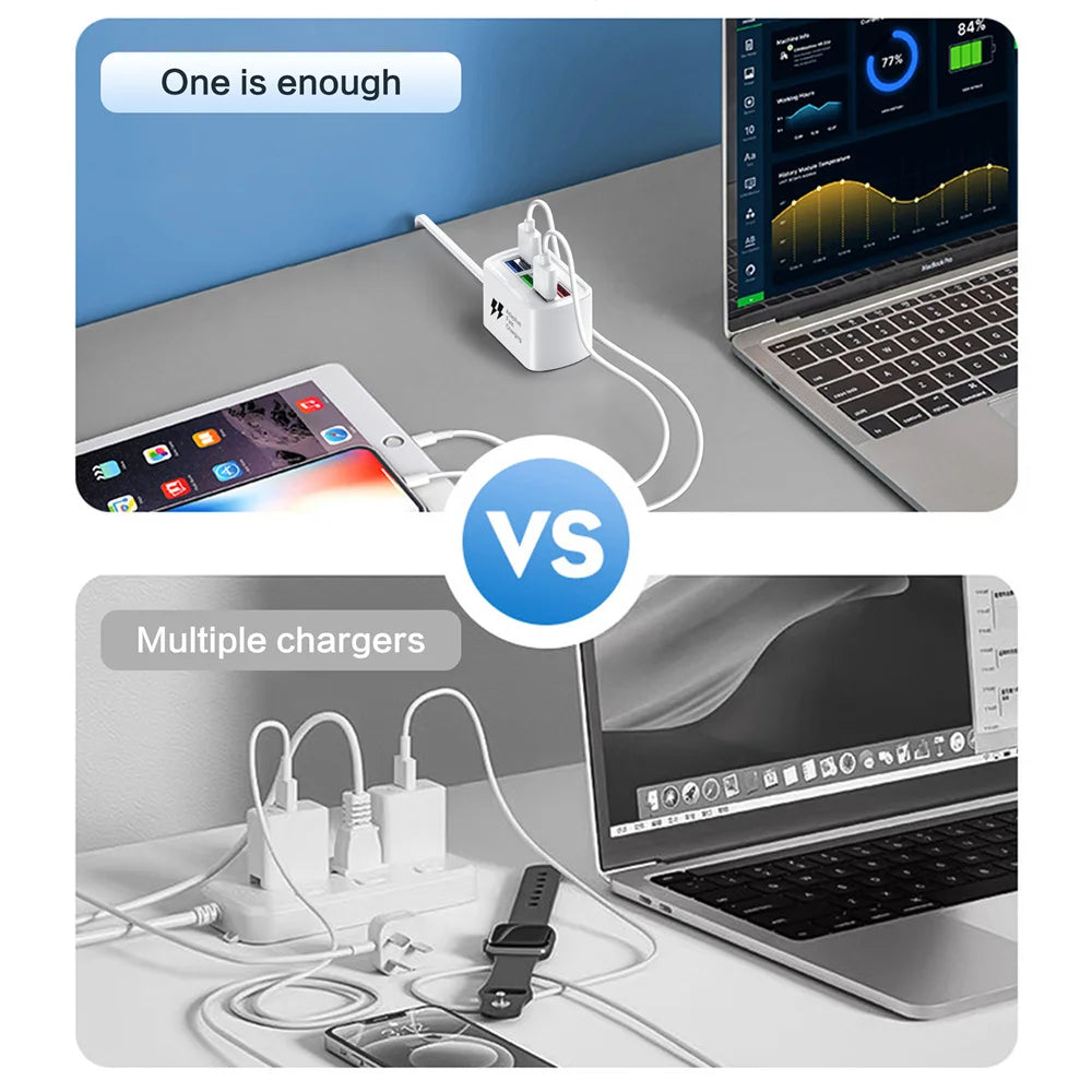 USB Phone Charger Power Strip Multi 6 Ports Universal Adapter Fast Quick Charging Head Socket Wall Charger Socket HUB Splitter